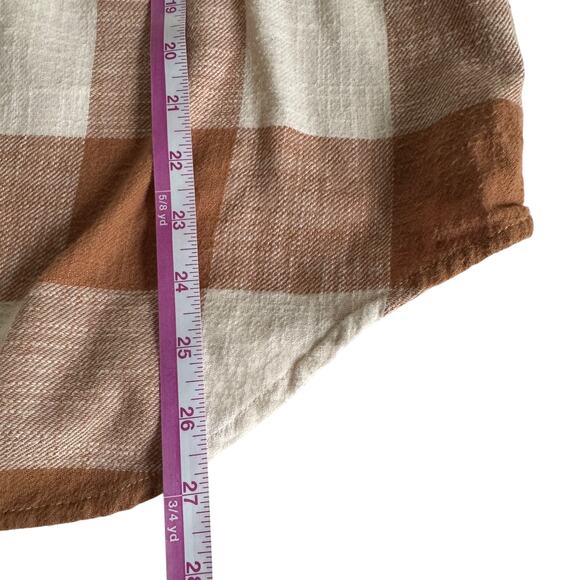 American Eagle Top Women's Brown Plaid Button Down Long Sleeve Sz M - Picture 8 of 9